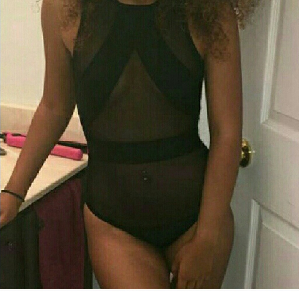 Black Mesh Sash MonokiniCotton,Polyester,Lycra,Ny - Picture 7 of 8